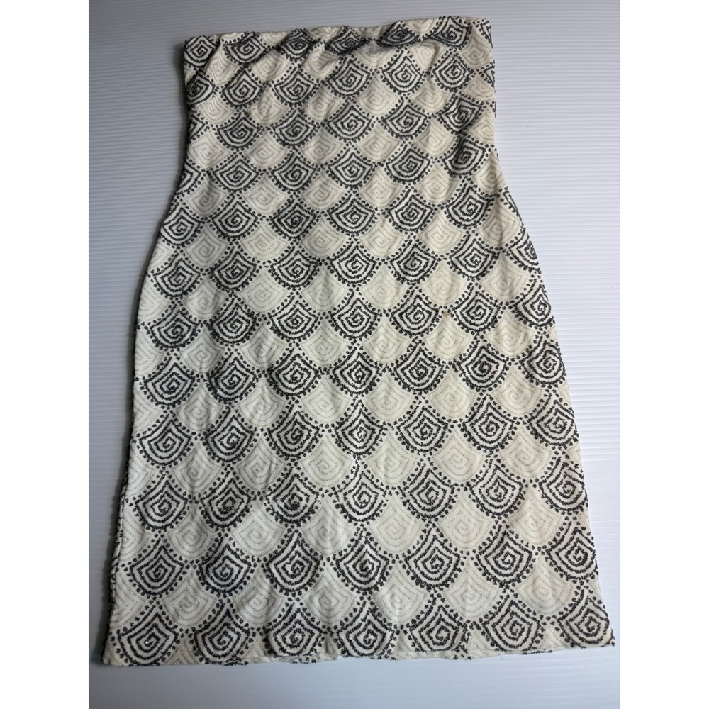 Alexia Admor New York Cream‎ Black Strapless Dress Small Patterned